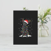 Black Lab Labrador Christmas Tree Light Pajama Dog Kaart (Staand voorkant)