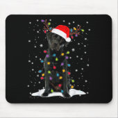 Black Lab Labrador Christmas Tree Light Pajama Dog Muismat (Voorkant)