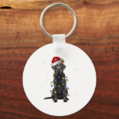 Black Lab Labrador Christmas Tree Light Pajama Dog Sleutelhanger (Voorkant)