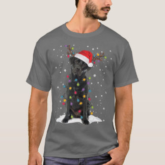 Black Lab Labrador Christmas Tree Light Pajama Dog T-shirt