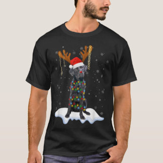 Black Lab Labrador Christmas Tree Light Pajama Dog T-shirt