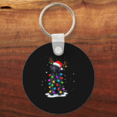 Black Lab Labrador Dog Funny Christmas Lights Rein Sleutelhanger (Voorkant)