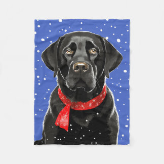 Black Lab Labrador Retriever Holiday Hondenras Fleece Deken