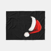 Black Lab Labrador Santa Hat Christmas Holiday Pet Fleece Deken (Voorkant (Horizontaal))