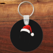 Black Lab Labrador Santa Hat Christmas Holiday Pet Sleutelhanger (Voorkant)