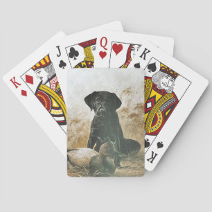 Black Lab Labrador wacht op Duck Decoy Cards Decli Pokerkaarten