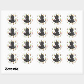 Black Lab Licking Ice Cream Ronde Sticker (Vel)
