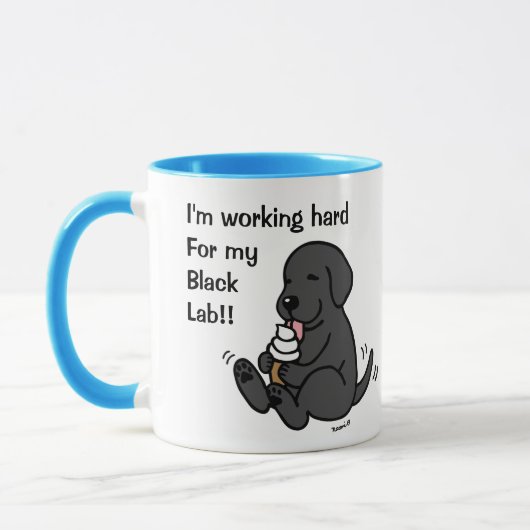 Black Lab Licking Ice Creme Mug (Gauche)