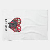 Black Lab Mam Floral Heart Kitchen Towel Theedoek (Horizontaal)