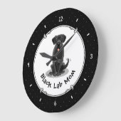 Black Lab Mam (Labrador Retriever Mam) Cute Dog Grote Klok (Hoek)