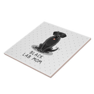 Black Lab Mam (Labrador Retriever Mam) Cute Dog Tegeltje