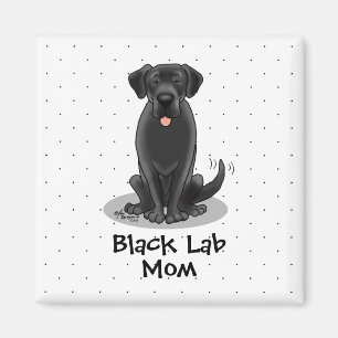 Black Lab Mam (Labrador Retriever Mam) Dog Mam Magneet