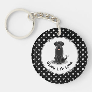 Black Lab Mam (Labrador Retriever Mam) Dog Mam Sleutelhanger