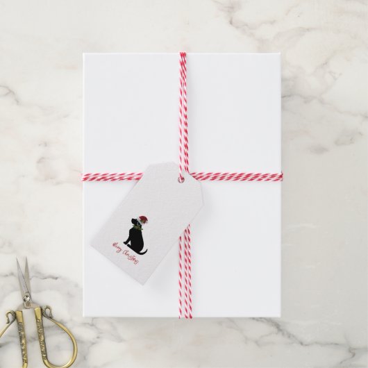 Black Lab Merry Kerstkerstkerstkerstkerstkerstkers Cadeaulabel (Met Touw)
