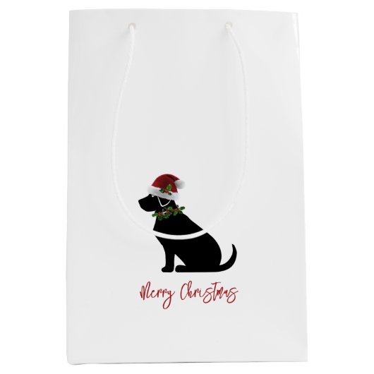 Black Lab Merry Kerstkerstkerstkerstkerstkerstkers Medium Cadeauzakje (Voorkant)