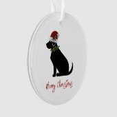 Black Lab Merry Kerstkerstkerstkerstkerstkerstkers Ornament (voorkant)