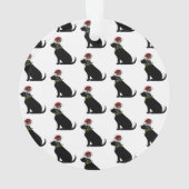 Black Lab Merry Kerstkerstkerstkerstkerstkerstkers Ornament (achterkant)