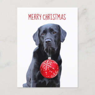 Black Lab Merry Kerstmis - Cute Labrador Dog Feestdagenkaart