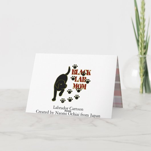 Black Lab Mom Plaid Kaart (Achterkant)