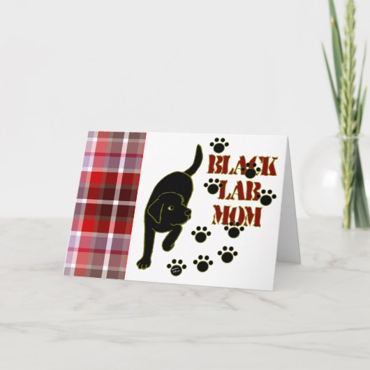 Black Lab Mom Plaid Kaart (Voorkant)