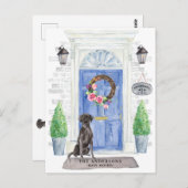 Black Lab Moving Announcement Briefkaart (Voorkant / Achterkant)