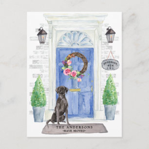 Black Lab Moving Announcement Briefkaart
