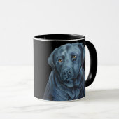 Black Lab Mug Coffee Coupe Blue Dog Art Cup (Devant droit)