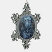 Black Lab Ornament Blue Dog Holiday Decoration (Links)