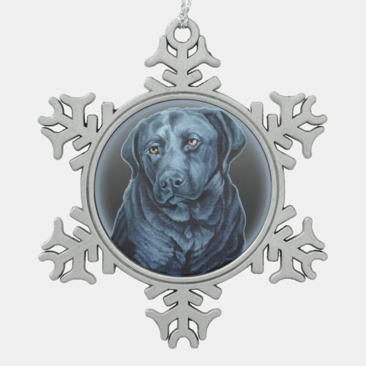 Black Lab Ornament Blue Dog Holiday Decoration (Voorkant)