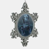 Black Lab Ornament Blue Dog-kerstdecoratie (Links)