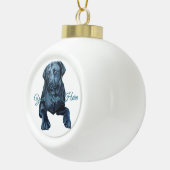 Black Lab Ornament Blue Dog-kerstdecoratie (Rechts)