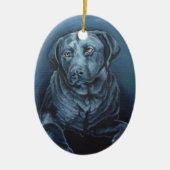 Black Lab Ornament Personalized Blue Dog Ornament (Voorkant)