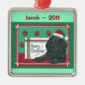 Black Lab Personalized Ornament (Voorkant)