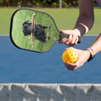 Black Lab Persoonlijke foto en naam van Dog Pickleball Paddle