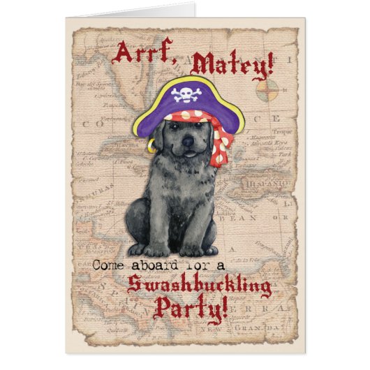 Black Lab Pirate Invitation (Voorkant)