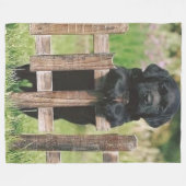 BLACK LAB PUPPY FLEECE DEKEN (Voorkant (Horizontaal))