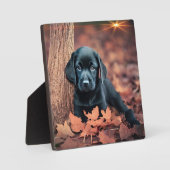 Black Lab Puppy Plaque Fotoplaat (Voorkant)