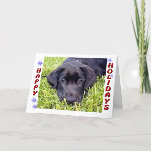 Black Lab Puppy Prettige feestdagen Card