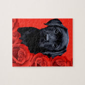 Black Lab Puppy Rozen Labrador Retriever Legpuzzel (Horizontaal)