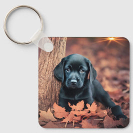 Black Lab Puppy Sleutelhanger