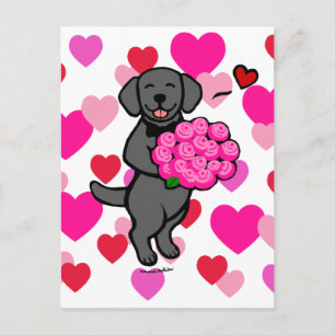 Black Lab Puppy Valentijnsdag-kaart Feestdagenkaart