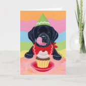 Black Lab Puppy Verjaardag Uitnodiging (Voorkant)
