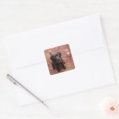 Black Lab Puppy Vierkante Sticker (Envelop)