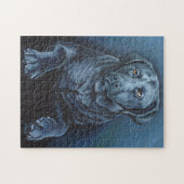 Black Lab Puzzle Personalized Dog Art Puzzles Legpuzzel (Horizontaal)