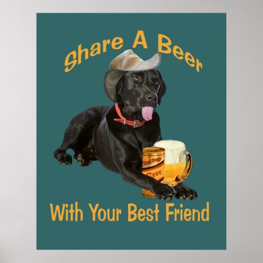 Black Lab Shares A Beer Poster (Voorkant)