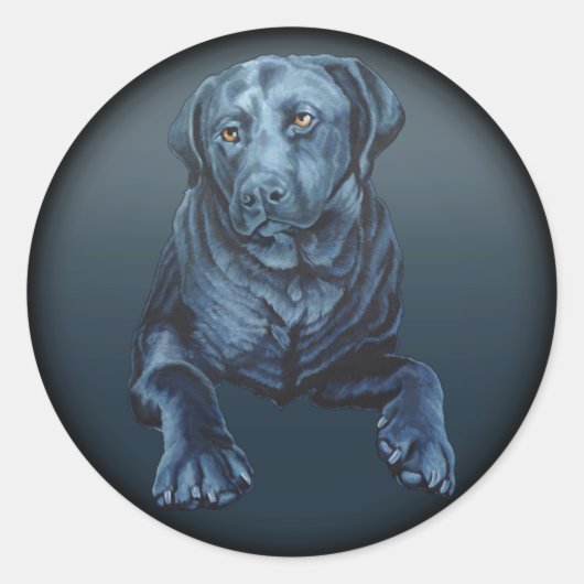 Black Lab Sticker Blue Dog Art Stickers (Voorkant)