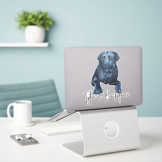 Black Lab Sticker Custom Labrador Dog Decals (Laptop op bureau)