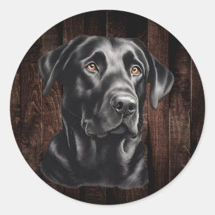 Black Lab-Stickers Ronde Sticker