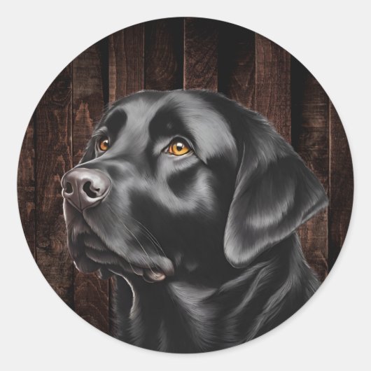 Black Lab-Stickers Ronde Sticker (Voorkant)