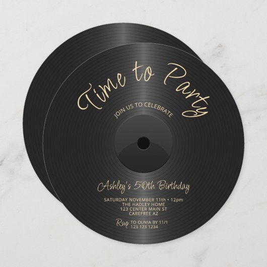 Black Label Record 50ste verjaardag Kaart (Voorkant / Achterkant)